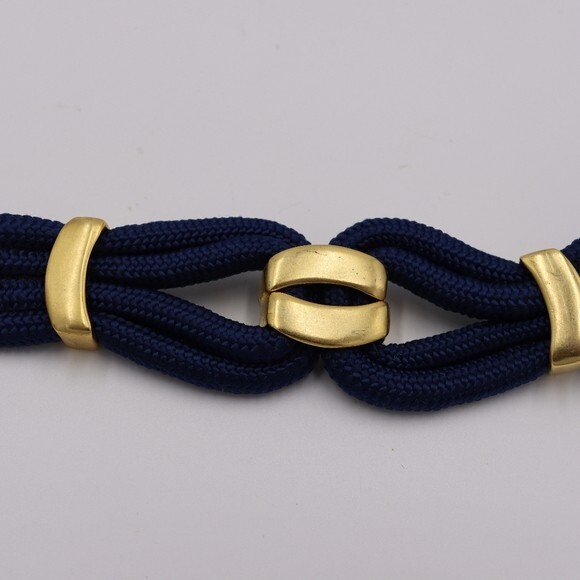 Jos a Bank Vintage Cord Belt Gold Bow and Clasp - Picture 1 of 9
